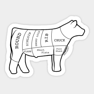 Butcher Cut Show Steer Silhouette  - NOT FOR RESALE WITHOUT PERMISSION Sticker